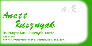anett rusznyak business card